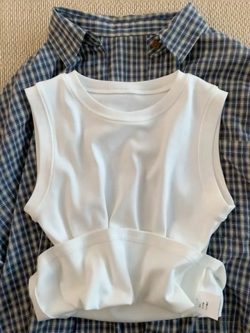 灰色圓領內搭運動背心女夏季外穿遮副乳圓領無袖基礎修身顯瘦上衣 YC471