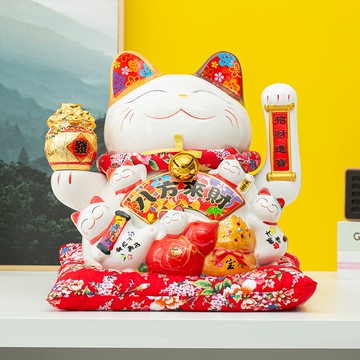 創意陶瓷招財貓大號擺件自動招手店鋪開業收銀臺禮品家居客廳裝飾