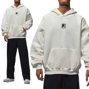 Nike As M J Brk Gfx Po Hd 男款 白色 寬鬆 磨毛 帽T 連帽 長袖 HV0545-133