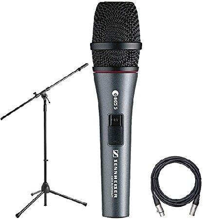 Sennheiser e865 S Lead Vocal Condenser Microphone (with Switch) with Euro-Style Boom Microphone Stand   XLR Mic Cable