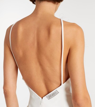 The Attico Feather-trimmed cady minidress