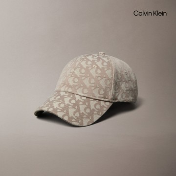 【Calvin Klein】 CK Logo 提花棒球帽_裸色