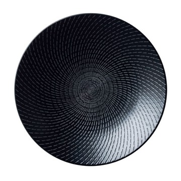 【Luzerne】陸升瓷器 Urban 旋風紋 20.5cm 圓盤-黑 /UB6110021