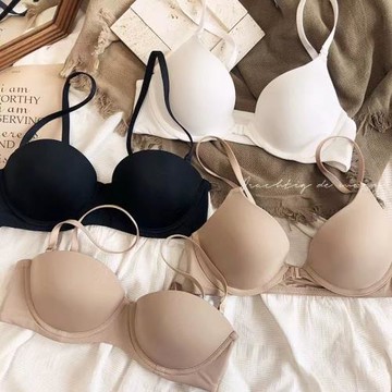 自留bi入光面無痕半杯前扣抹胸小胸聚攏軟鋼圈文胸罩奶罩性感百搭