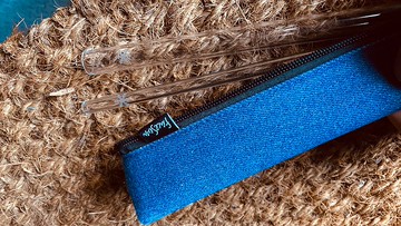 獨家設計 牛仔吸管套 收納袋 拉鍊袋 牛仔拉鍊筆袋 吸管袋 保護套