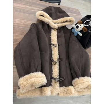 甜欲氛圍感又顯瘦！不規則小眾加絨夾克外套女冬季時尚保暖上衣服