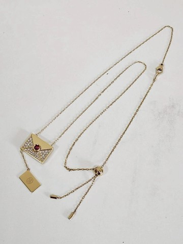 【SWAROVSKI 施華洛世奇】Letra 項鏈 情書 金色 禮盒 信封內有信