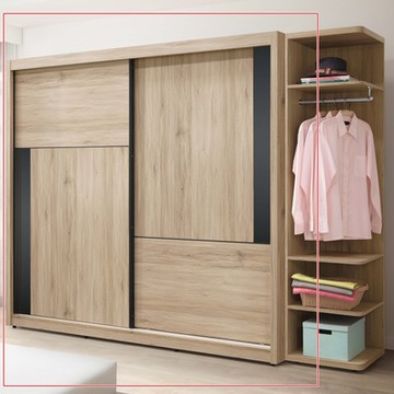 AS雅司-里斯7x7尺推門衣櫥-211.5x61x197cm--只有紅框部分