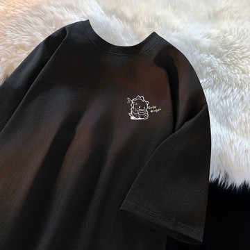 【免運！】100%純棉 T-shirt t恤 圓領 寬鬆短袖 大尺碼衣服 復古 日系男裝 短袖t恤 印花T恤 YT8S