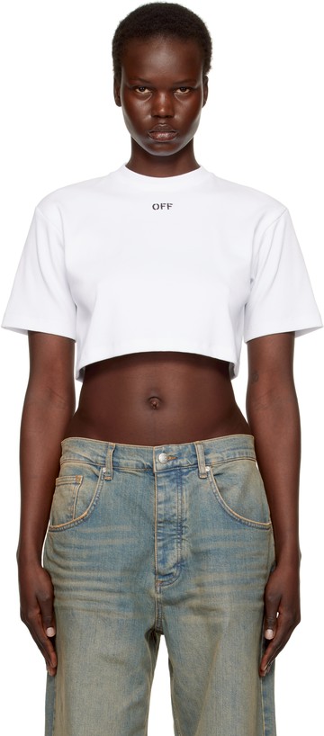 Off-White 白色 Off Stamp Rib Cropped T 恤