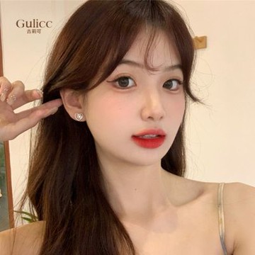 Gulicc 簡約 愛心 珍珠 耳環(飾品 耳飾 耳釘 耳扣 耳環 生日禮物 雙11 聖誕節)
