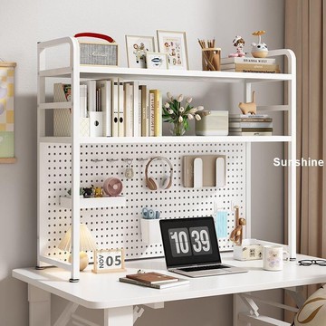 新款ins風洞洞板免打孔多層桌面置物架房間鐵藝雜物收納萬能架子