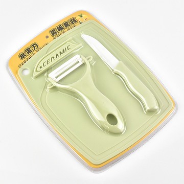 水果刀 餐具 廚房三件組 刀具 削皮刀 刀 菜板 菜刀 砧板 小刀 廚具三件組【DA088】