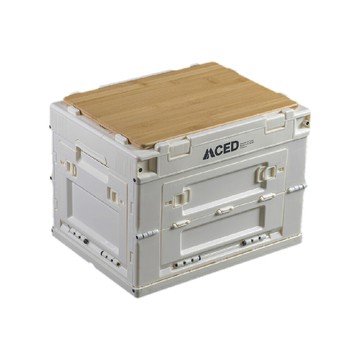 mced 軍風三開摺疊整理箱-28l+桌板優雅白3i1210/裝備箱/汽車收納/收納箱/露營收