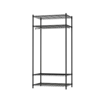 KIWISH MIT四層衣櫥架90x60x180cm (附吊衣桿1支) 衣櫥架 層架 吊衣架 簡易衣櫥 組合衣櫃 單層耐重50KG