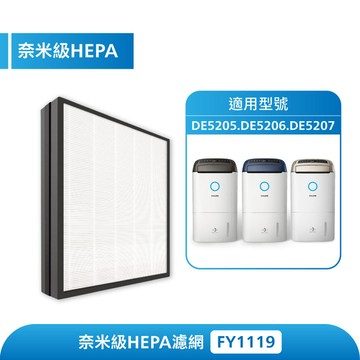 飛利浦抗敏清淨除溼機濾網-奈米級濾網HEPA S1系列 (FY1119/30) 適用: DE5205/DE5206
