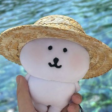台灣出貨 10cm娃用配件 自嘲熊草帽系列掛件日本Chiikawa毛絨玩具公仔可愛呆萌卡通娃娃
