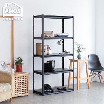 Amos 黑金剛免螺絲超穩固鐵板五層層架