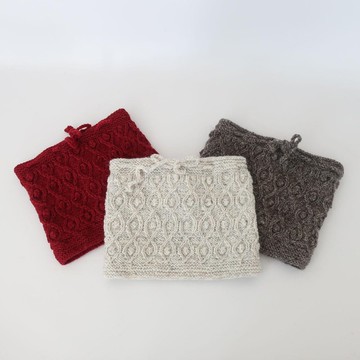 地球樹公平貿易fair trade -- 手工編織二用圍脖/帽子(米/紅)