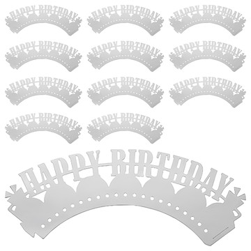 Sweetly Does It 杯子蛋糕圍邊紙 12入 蛋糕裝飾  生日 白色  1組