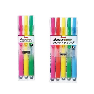 ✨星星文具✨PENTEL 飛龍 按壓式自動螢光筆 畫重點 標記 螢光筆 3色組 5色組 SXNS15-3