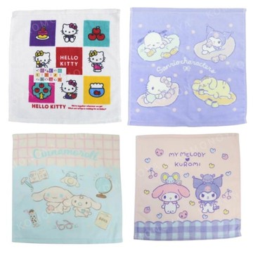 小禮堂 Sanrio 三麗鷗 棉質短毛巾 34x35cm