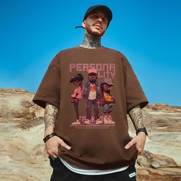 美式復古潮牌短袖T恤嘻哈大碼男裝加肥加大潮流胖子寬松男款半袖