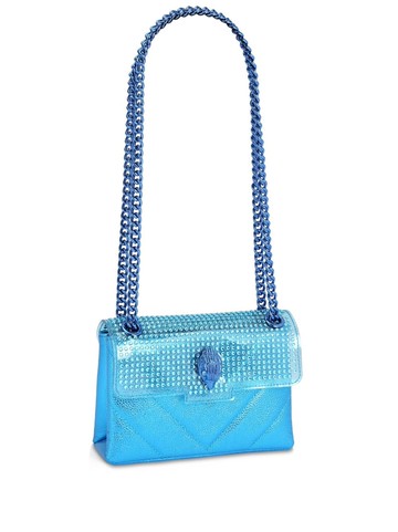 Kurt Geiger London - Mini Kensington leather shoulder bag - women - Calf Leather/Crystal - One Size - Blue