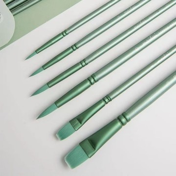⚡免運臺灣有貨⚡水彩畵套裝尼龍數字專業水彩筆美術學生專用繪畵油畵圓頭平頭軟毛