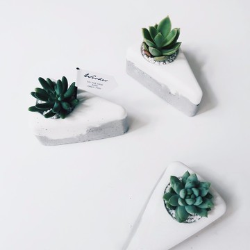 PIECE OF CAKE 切塊蛋糕│雙層鮮奶油水泥盆器・多肉/仙人掌花器