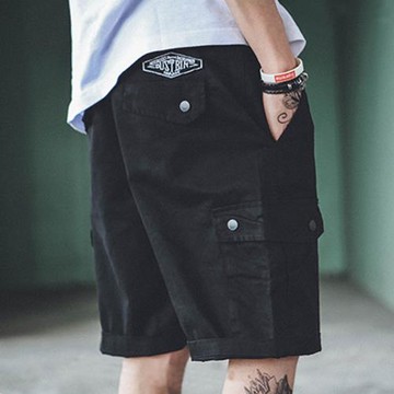 夏季余文樂褲子寬松潮牌工裝短褲男潮ins 休閑五分褲男士嘻哈中褲