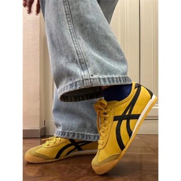 德訓鞋女黃色春夏新款真皮單鞋百搭平底超柔休閑女鞋阿甘鞋慢跑鞋