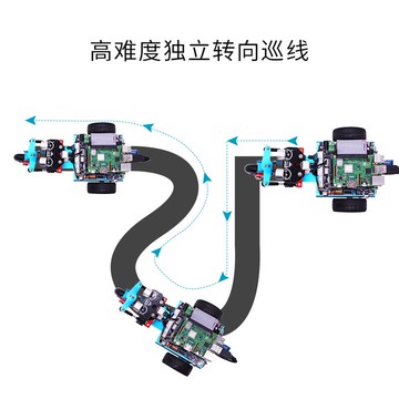 亞博智能 樹莓派三輪小車4代4B/3B+機器人DIY套件WIFI無線視頻