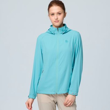 【WILDLAND荒野】女彈性涼感抗UV輕薄外套206水之藍