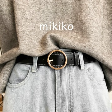 美木子｜皮帶｜圓環針扣寬皮帶【BT131】 寬腰帶 可調整女皮帶 簡約 百搭 韓版 復古 韓版 休閒腰帶 牛仔褲皮帶