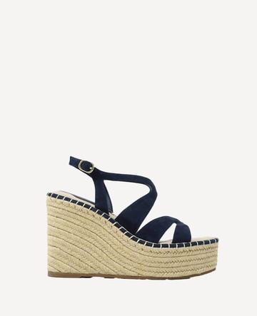 Kenneth Cole | The Solace Platform Espadrille Wedge Sandal in NAVY SUEDE, Size: 6