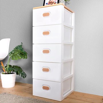 HOUSE 木天板-TODAY衣物抽屜式收納櫃五層-白色