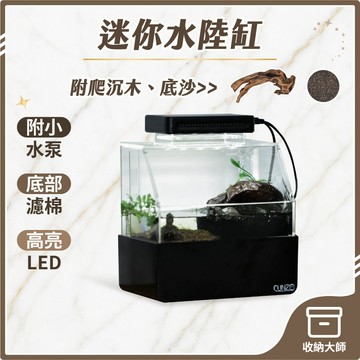 台灣現貨 USB 迷你底濾水陸缸 附沉木+底沙 迷你套缸 USB微型魚缸 USB微型兩棲水陸缸 寸澤微缸 收納大師