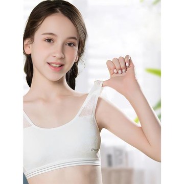 夏季少女文胸純棉網孔透氣中大童學生運動背心初中生內衣二階段