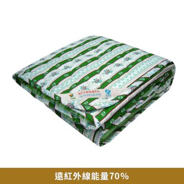 【卓瑩】奈米遠紅外線-果綠條紋毯被-四季-5x6.2呎