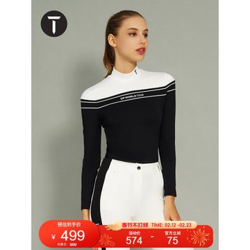 T/歐巡賽高爾夫女裝長袖T恤秋季時尚撞色長袖打底衫 EF222PC157