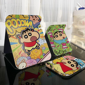 蠟筆小新折疊化妝鏡可愛桌面鏡女學生宿舍用鏡子隨身帶家用梳妝鏡284LPS 快速寄出