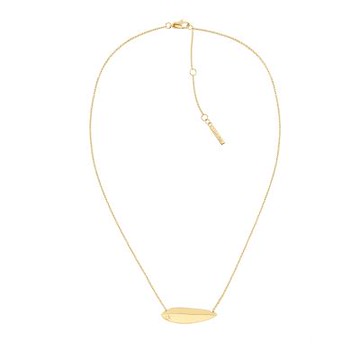 Calvin Klein CK Sculpted 橫水滴柔和線條項鍊 1212購物節 送禮推薦-金 35000816