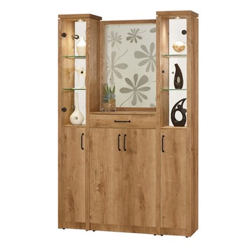 【文創集】班曼特 時尚4.1尺六門單抽鏡面玄關櫃組合(二色可選)-121.5x32x198cm免組