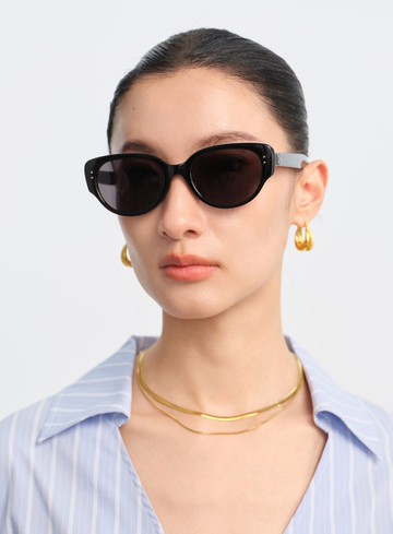 經典輕量橢圓框墨鏡