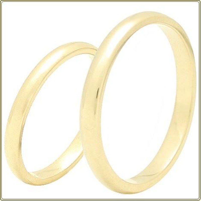 結婚指輪 安い ペアリング 刻印 ペア 指輪 イエローゴールド 甲丸 2mm