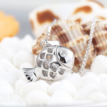 現貨+預購 925純銀項鍊 魚兒吊墜-精緻動物百搭母親節生日情人節禮物女配件73v169【獨家進口】【米蘭精品】