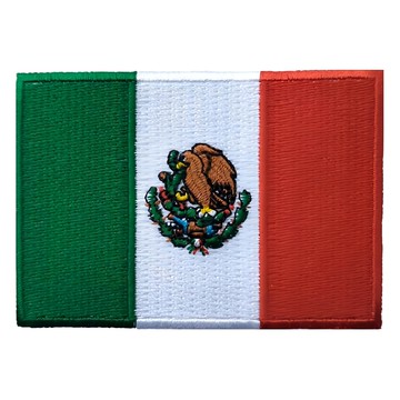 A-ONE 墨西哥國旗刺繡布貼 Set 3 DIY國旗刺繡徽章 8x5cm 聚酯纖維 台灣製  墨西哥  1組
