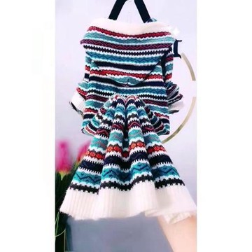 中長款民族風針織新款連帽衫大版2025秋季洋氣條紋寬松長袖毛衣裙