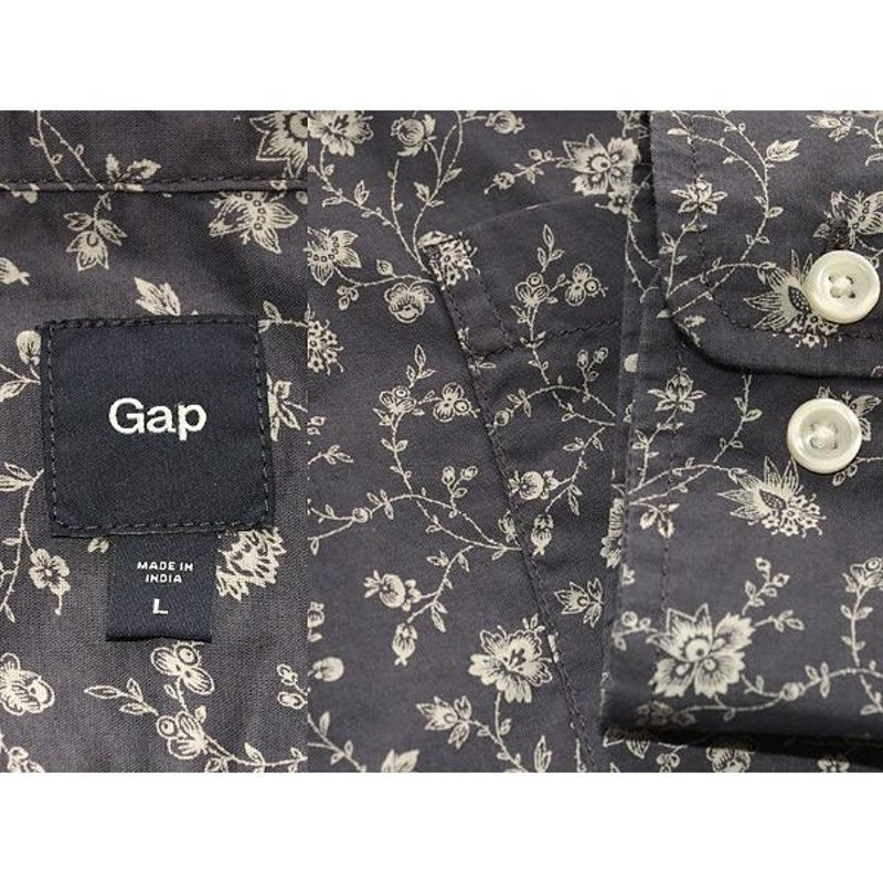 ギャップ GAP 花柄ボタンダウン長袖シャツ メンズ L 通販 LINEポイント